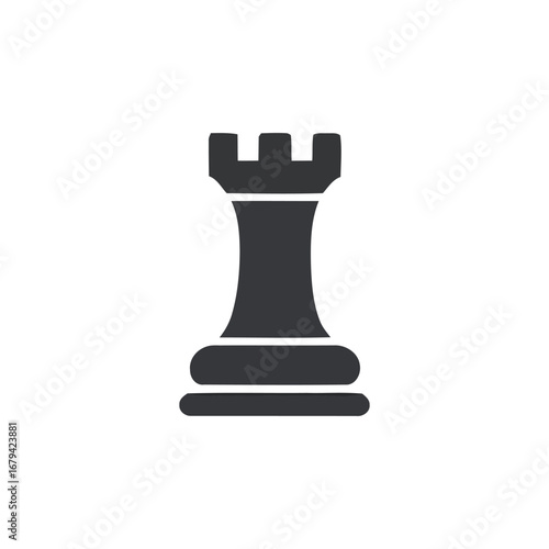 A black and white chess piece