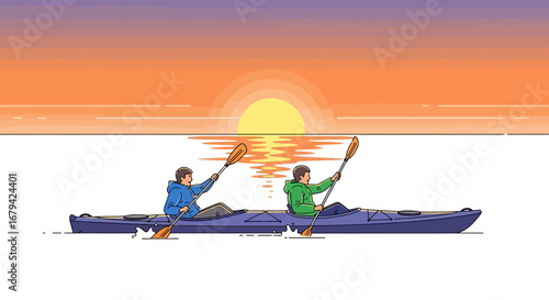 Kayaking Adventure: Embrace the Calm Waters and Witness the Majestic Sunset Glow