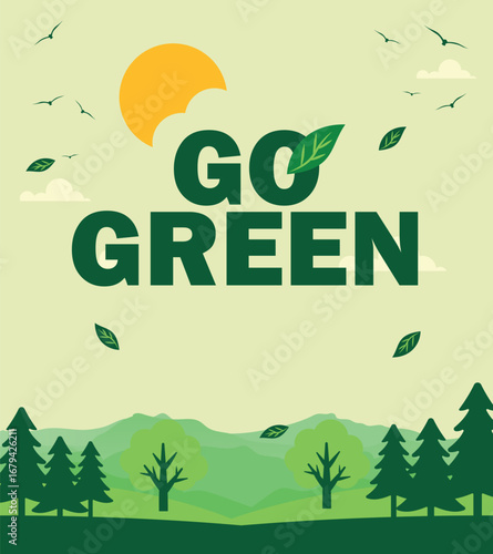 go green concept vector background