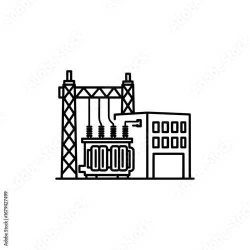 Power substation with transparent background