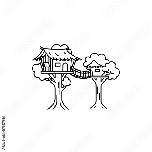 Treehouse with transparent background