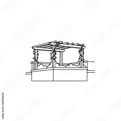 Park gazebo with transparent background