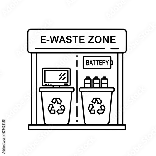 e-waste recycling station with transparent background