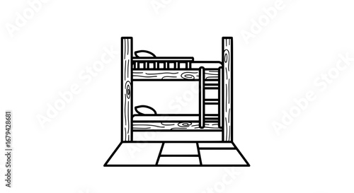 Bunk bed with transparent background