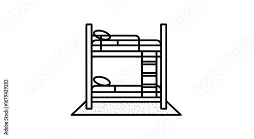 Bunk bed with transparent background