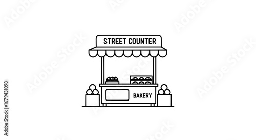 bakery street counter with transparent background