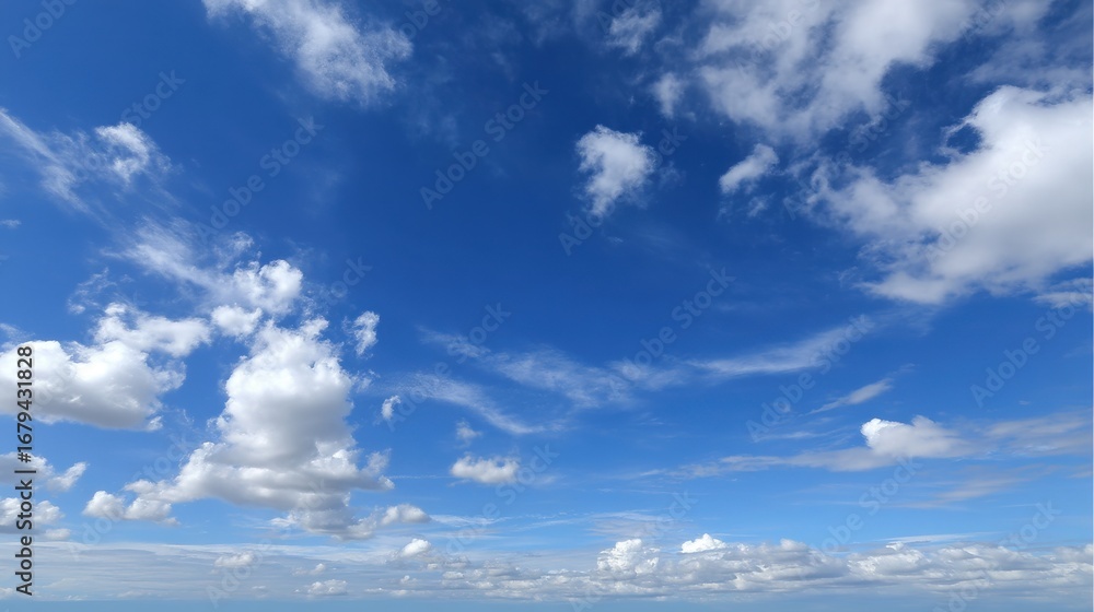 Fototapeta premium Horizon with Blue Sky and Clouds
