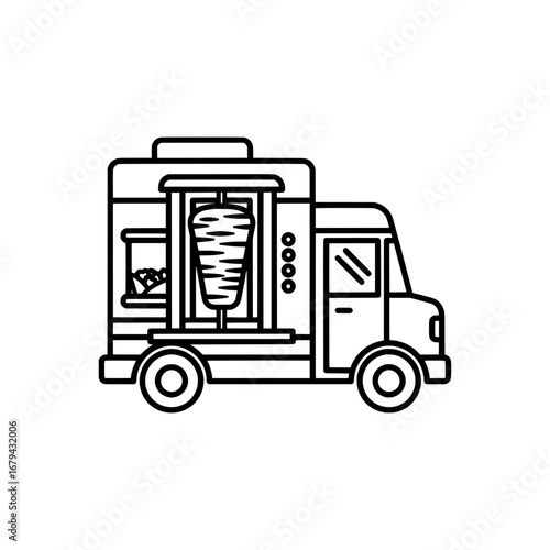 Food truck with transparent background