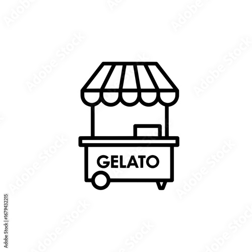 Gelato cart with transparent background