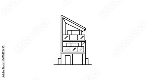 Modern building with transparent background