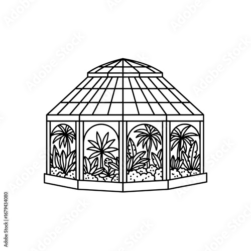 Greenhouse with transparent background