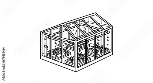 Greenhouse with transparent background