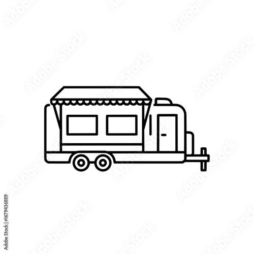 Food truck with transparent background