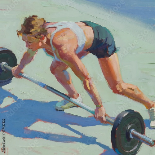 young man exercising with dumbbells