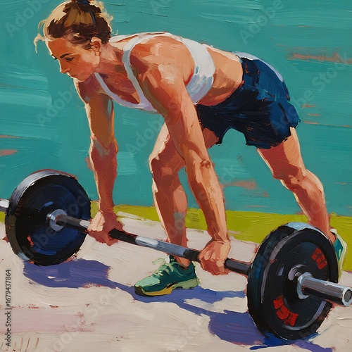man lifting weights