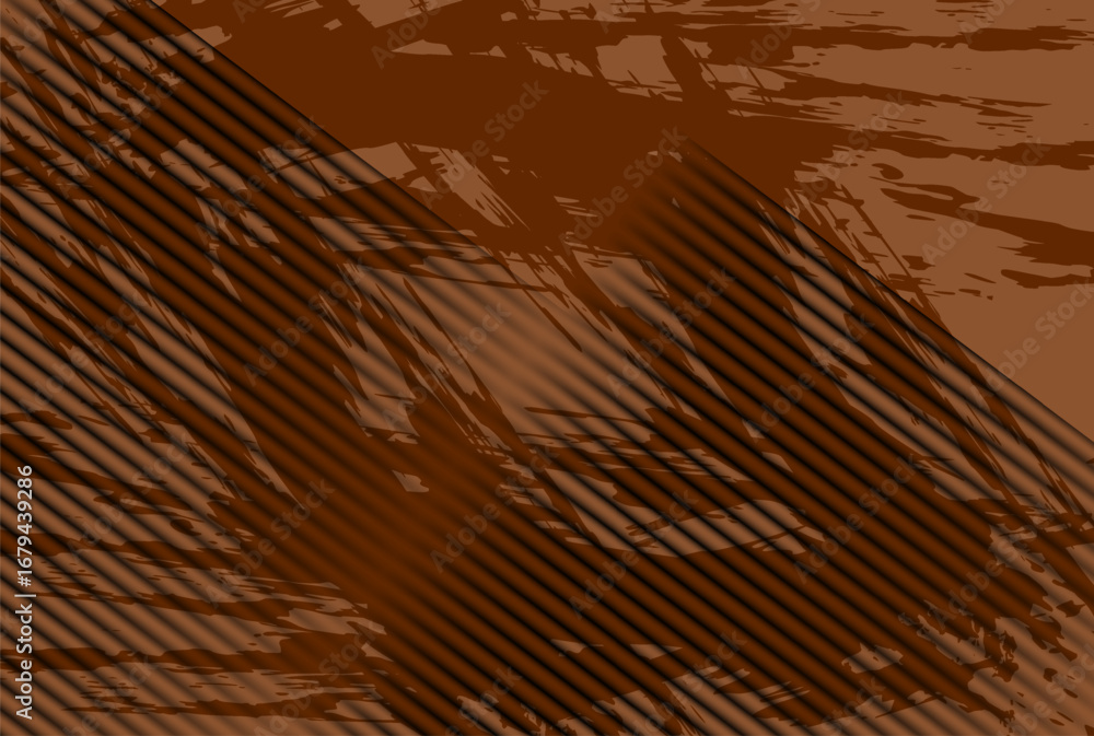 Obraz premium Creative abstract grunge background design with chaotic diagonal lines, rough brush marks, and distressed scratch effects on a warm brown surface. Ideal for modern digital artwork, textured wallpapers