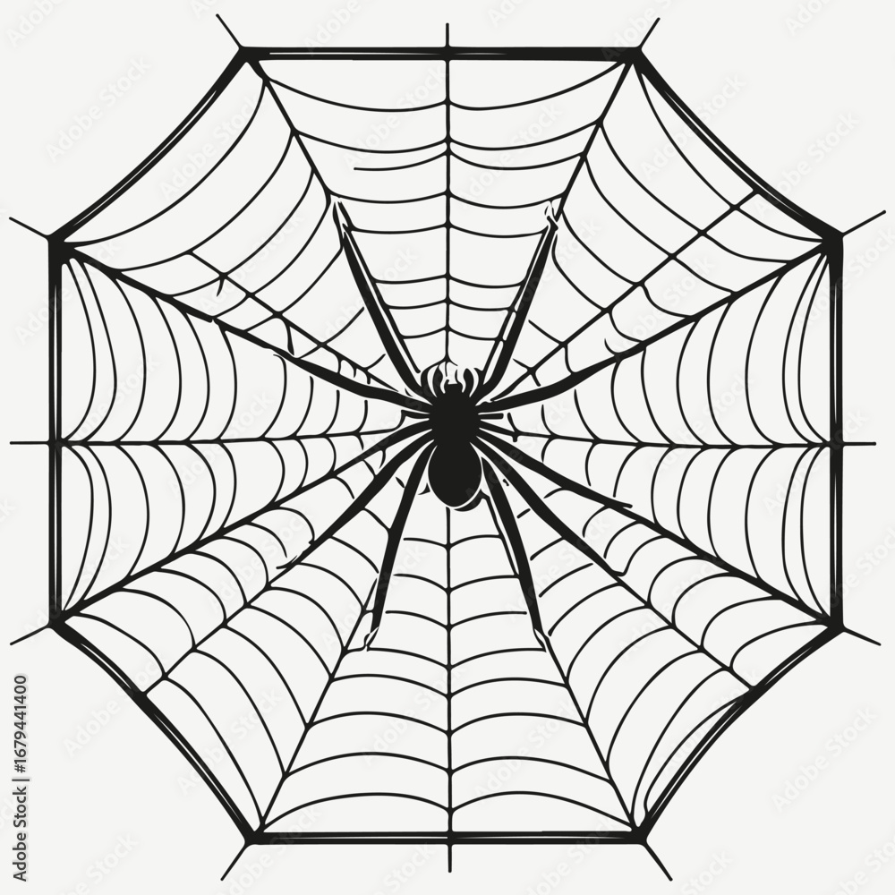 Fototapeta premium spider web sketch illustration vector