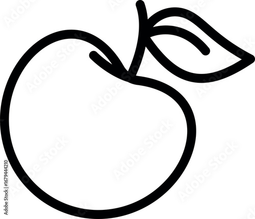 Apple fruit lunchbox food black-and-white vector illustration