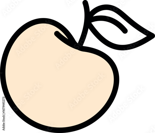 Apple fruit doodle lunchbox snack vector illustration