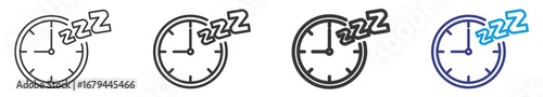 Sleeping Icon Set Vectors Illustration with Outline Style Variation  