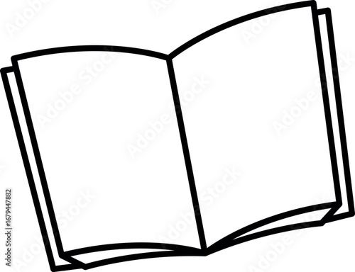 Opened school copybook black-and-white vector illustration