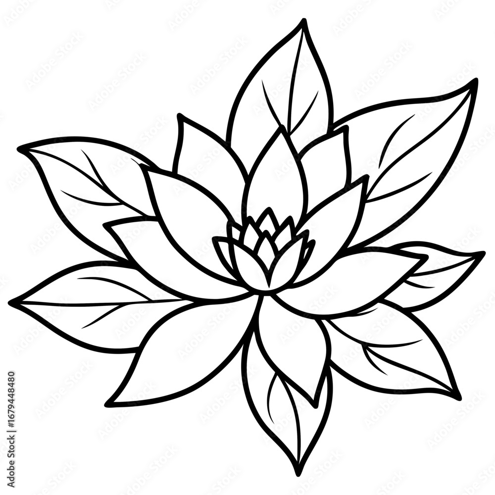 Fototapeta premium Minimal Vintage Botanical Line Art Vector Illustration on White Background