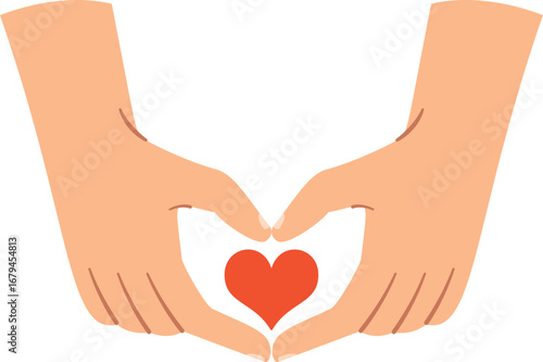 love shape gesture with arms