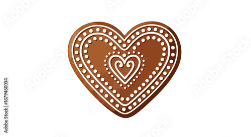 Deliciously decorated heart shaped gingerbread cookie perfect for any celebration or sweet treat