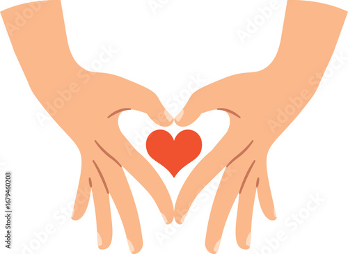 Love heart shape hands vector illustration