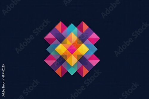 Abstract geometric colorful pattern with symmetry on dark background Free Download Abstract geometric colorful pattern with symmetry on dark background - GFXLoad