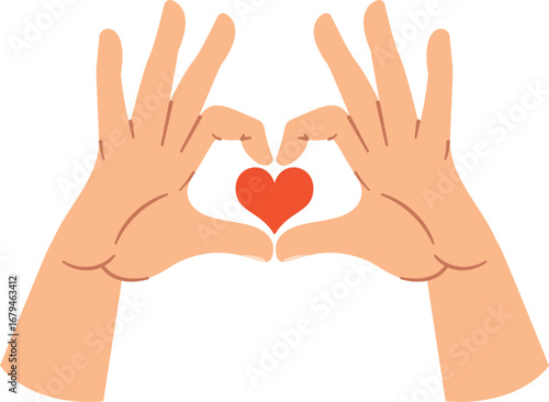 Sharing love hands gesture vector illustration