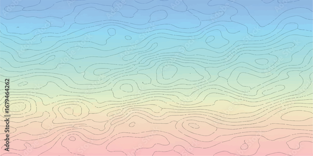 Fototapeta premium Modern gradient background with colorful abstract topographic contour lines for design and patterns 