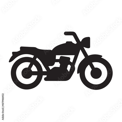 Motorcycle silhouette black and white vector icon
