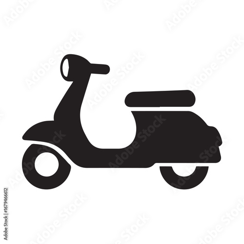 Scooter silhouette black and white vector icon