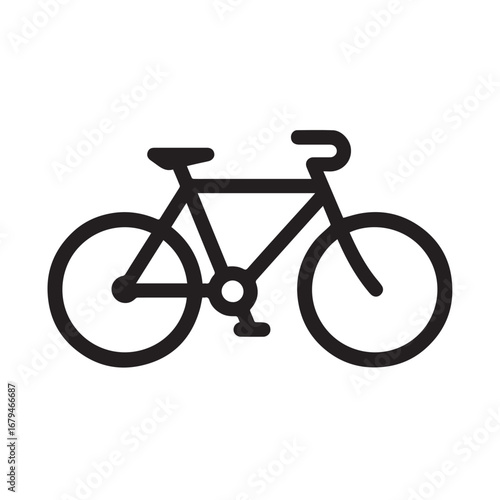 Bicycle silhouette black and white vector icon