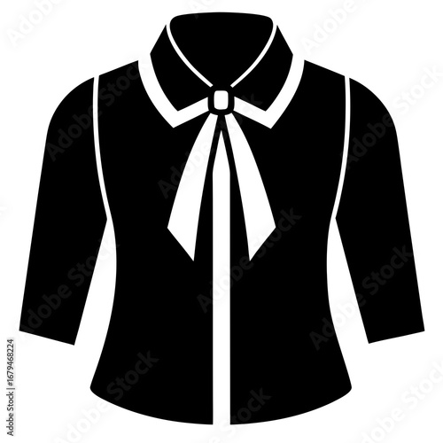 black blouse with white bow tie clip art preview