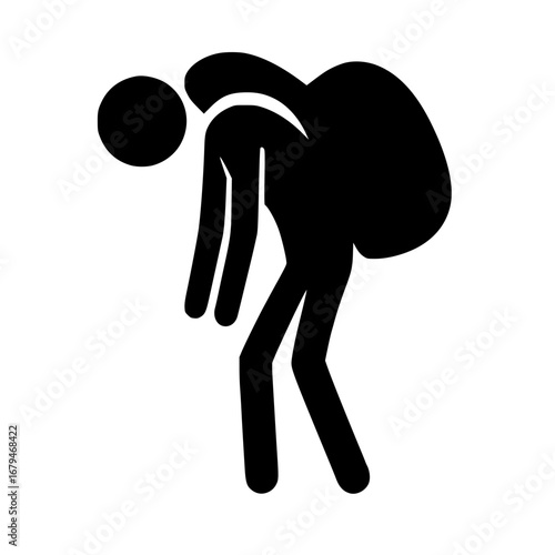 Stickman Carrying Heavy Burden SVG Clip Art