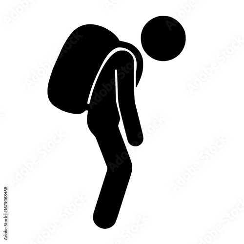 Stickman Carrying Heavy Burden SVG Clip Art