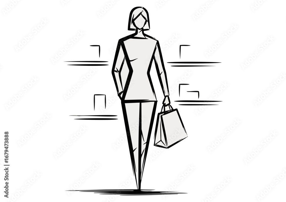 Fototapeta premium Businesswoman walking confidently with suitcase on white background with copy space