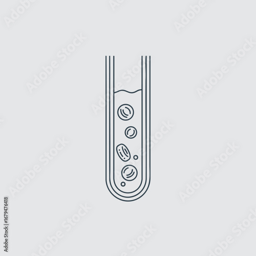 Laboratory test tube filled with bubbling liquid, showcasing a scientific experiment in a sterile environment