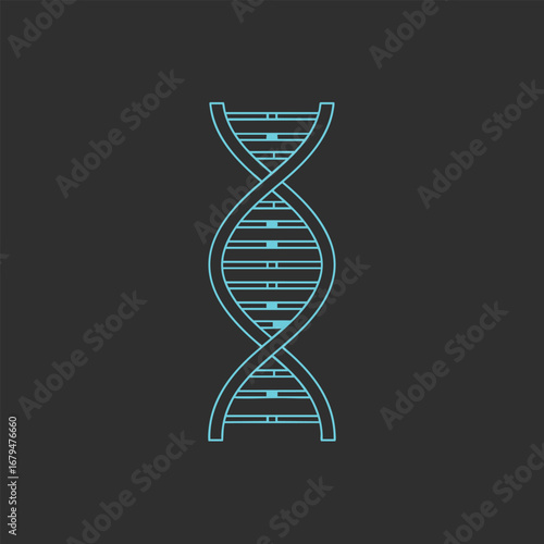 Abstract representation of a DNA double helix in vibrant blue against a dark background, symbolizing genetics and biotechnology