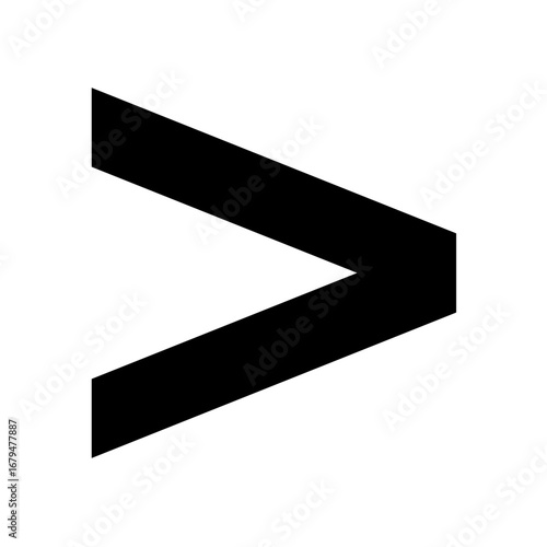 Greater than symbol Mathematical. Vector image