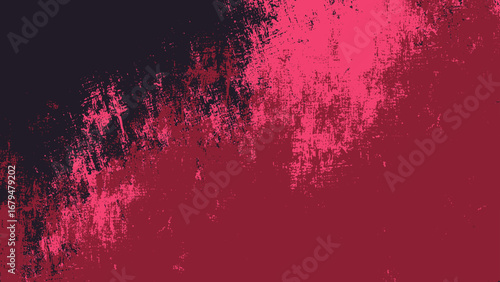 赤とピンクのグランジ背景 荒々しいブラシストロークデザイン
