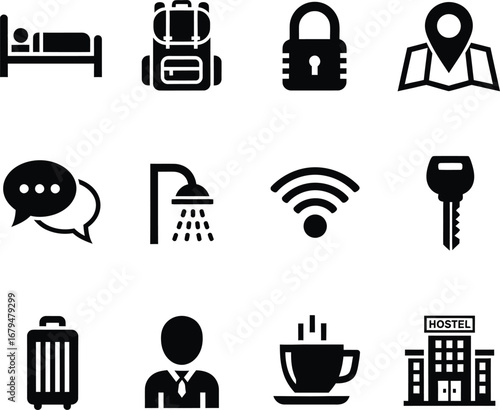 Collection of insurance and financial security icons