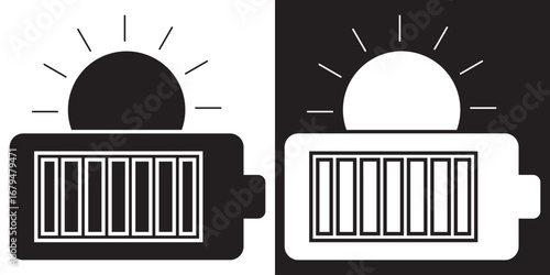 Digital voltage meter line and inverse icon. Minimalist illustration of a digital voltage meter device, showing both light and dark theme line art for technical or educational use.

