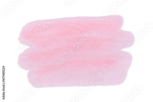 Delicate pink watercolor wash bleeding softly across transparent surface, adding artistic pastel texture for graphic design elements