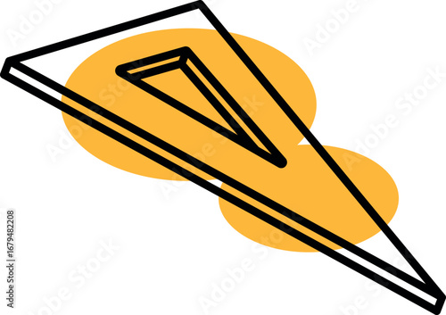 Triangle ruler for studying vector illustration