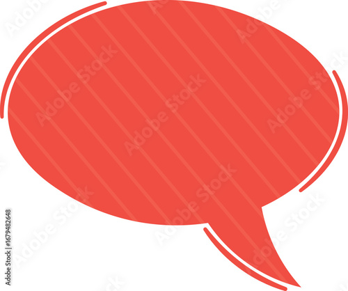 Red message bubble cloud box