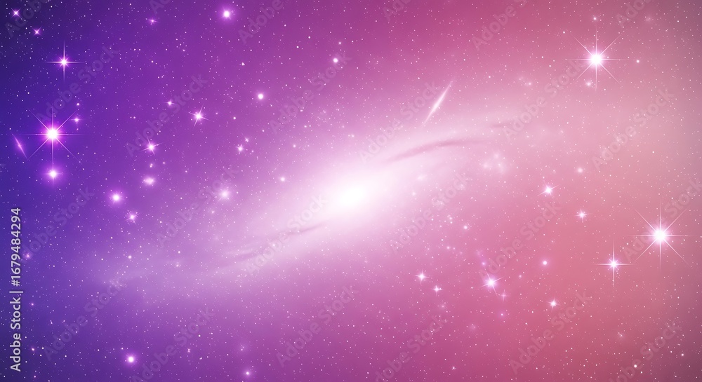 Obraz premium Vibrant cosmic nebula with glowing stars and galactic center