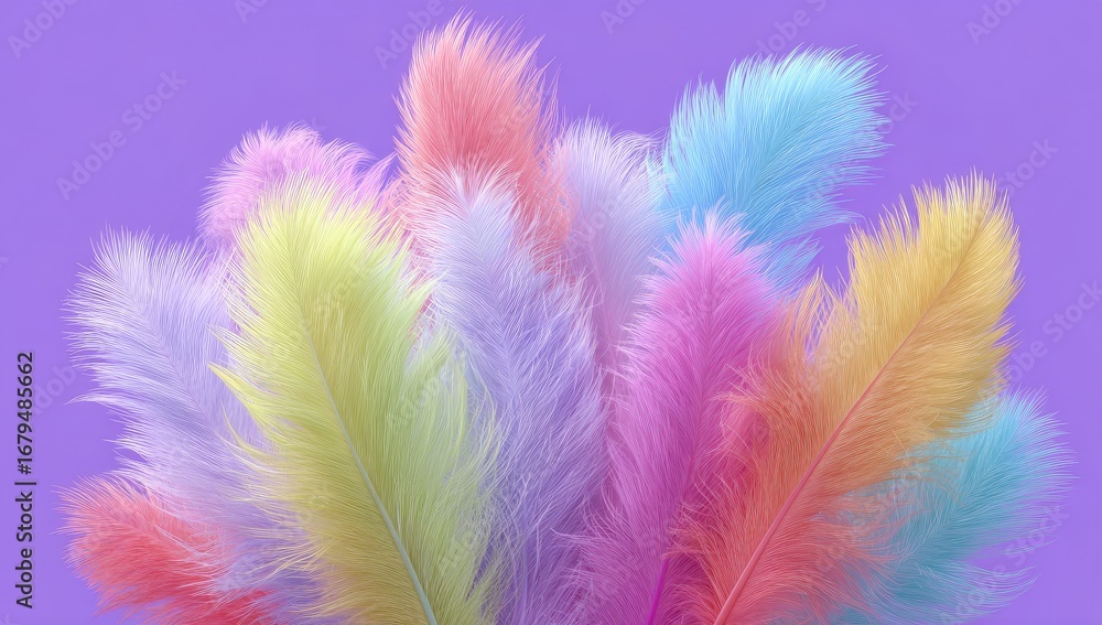 Fototapeta premium Close-up of vibrant pastel feathers